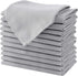 Cloth Napkins Set of 12 (18" X 18") Linen Textured Dinner Napkins Waterproof Extra Soft Thick Durable Reusable Napkins With Hemmed Edges for Family Dinners, Weddings and Everyday Use, Grey