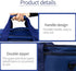 BLBL Insulated Cooler Bag,Collapsible fresh-keeping Bag, large Shopping Bags, Hot & Cold Food Delivery lunch lightweight, washable, Suitable for Camping, Picnic& Beach, Blue