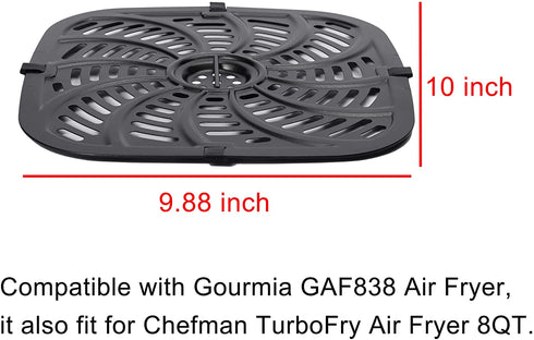 Air Fryer Replacement Grill Pan for Gourmia 8QT Digital Air Fryer GAF838,Air Fryer Grill Pan Replacement Parts for Chefman TurboFry Air Fryer 8QT,Nonstick Coating Air Fryer Crisper Plate
