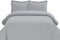 Tektrum 3 Piece 3pc Duvet Cover Set with Button Enclosure - 1800 Supreme Collection Super Soft Hotel Luxury Top Quality Durable 100 GSM Brushed Microfiber, Wrinkle & Fade Resistant - Grey, Queen Size