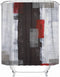 Emvency Fabric Shower Curtain Curtains with Hooks Black Modern Red and Grey Abstract Painting White Wall Acrylic Contemporary Gallery Lines Squares Interior 66"X72" Waterproof Decorative Bathroom
