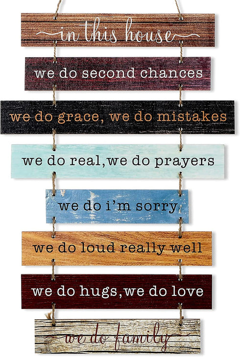 In This House We Do Family Sign Home Decor Rustic Farmhouse Decor for the Home Sign Wall Decorations for Living Room Modern Farmhouse Sign