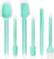 Silicone Spatula Set, Heat-Resistant Spatula - Non-Stick Rubber Spatula for Cooking, Baking, and Mixing (6 Piece Set, Aqua Sky)