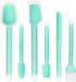Silicone Spatula Set, Heat-Resistant Spatula - Non-Stick Rubber Spatula for Cooking, Baking, and Mixing (6 Piece Set, Aqua Sky)