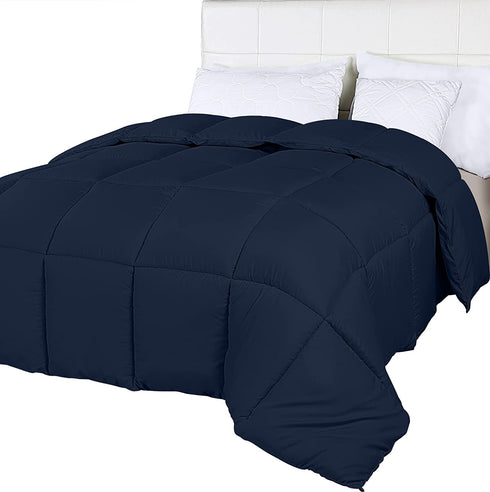 Utopia Bedding Comforter Duvet Insert - Quilted Comforter with Corner Tabs - Box Stitched Down Alternative Comforter (Twin, Navy)