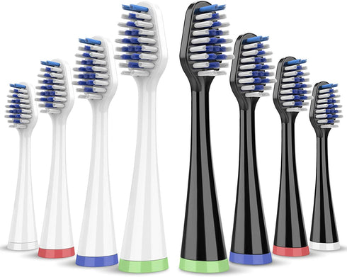 Replacement Brush Heads for AquaSonic Duo Toothbrush, 8-Pack