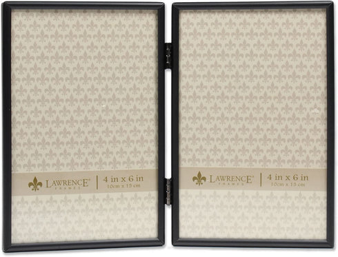 Lawrence Frames 4x6 Hinged Double Simply Black Picture Frame