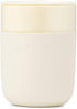 W&P Porter Ceramic Mug w/ Protective Silicone Sleeve, Cream 12 Ounces | On-the-Go | Reusable Cup for Coffee or Tea | Portable | Dishwasher Safe