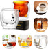 Aibiubiu Cute Bear Tea Cup Double Wall Insulated Glasses Tea Cup Bear Beer Mugs Coffee Mug Couple Glass Mugs Birthday Gifts Interesting Gifts(2Pcs Brown Bear)