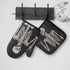 Halloween 3D Skeleton Kitchen Oven Mitts and Pot Holders Sets of 2,Resistant Hot Pads ,Flexible Cooking Oven Gloves for Microwave BBQ Cooking Baking Grilling
