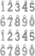 Silver Number Charms for Necklaces, Bracelets, Pendants, Jewelry Making, 0-9 Metal Craft Numbers, 9 Sets 90 PCs, by Mandala Crafts