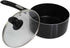 Mirro A79721 Get A Grip Aluminum Nonstick Sauce Pan with Glass Lid Cover Cookware, 1-Quart, Black -