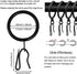 60 Pcs Metal Curtain Rings with Eyelet Curtain Rings and 60 Pcs Metal Curtain Rods Hooks Drapery Hook, 30 mm Internal Diameter Curtain Rod Rings Drapery Eyelet Sliding Curtain Rings (Black)