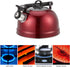 Cabilock Stove Top Whistling Tea Kettle Stainless Steel Teakettle Teapot with Cool Toch Ergonomic Handle 1. 2L Red