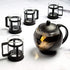 Primula Half Moon Teapot Set with 4 Tea Cups, Removable Infuser, Borosilicate Glass Tea Maker, Stainless Steel Filter, Dishwasher Safe, 40-Ounce, Tea Gift Set, Tea Set for Service of 4 Adults
