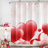 Happy Valentines Day Shower Curtain Cute Red Love Heart on Pink Bathroom Decor Polyester Fabric Waterproof with Hooks 72 x 72 Inch