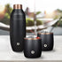 SNOWFOX Elegance Collection Double Wall Insulated Stainless Steel Cocktail Shaker, Black/Gold