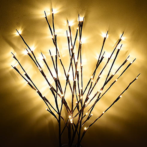 4PACK Branch Lights Aokely LED Branches Decorative Light Battery Powered DIY Tree Willow Branches Lamp for Home Holiday Party Decor Warm White -30Inch 20LEDs