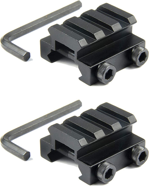 TACFUN 2PCS Flat TOP Half 1/2 INCH Mini Riser Block Mount 3 Slot Picatinny Rail