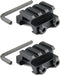 TACFUN 2PCS Flat TOP Half 1/2 INCH Mini Riser Block Mount 3 Slot Picatinny Rail