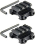 TACFUN 2PCS Flat TOP Half 1/2 INCH Mini Riser Block Mount 3 Slot Picatinny Rail