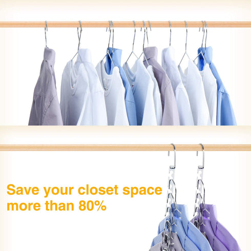 HOUSE DAY Magic Hangers Space Saving Hangers for Clothes Hangers Space Saving Wardrobe Clothing Hanger Organizer Closet Space Saver Hangers (12 Pack)