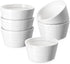 DOWAN Ramekins 8 oz Oven Safe, Porcelain Ramekins Souffle Dish, Creme Brulee Ramekins, White Ramekins for Baking, Stackable Ramekin for Pudding, Spinach Souflees, Set of 6