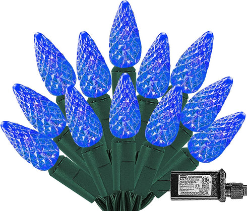 FUNPENY C6 Christmas Lights, 100 LED 33 FT Fairy Lights with 8 Modes Lights Outdoor Extendable Waterproof String Lights for Indoor Xmas Tree Wedding Patio Party Holiday Decorations, Blue