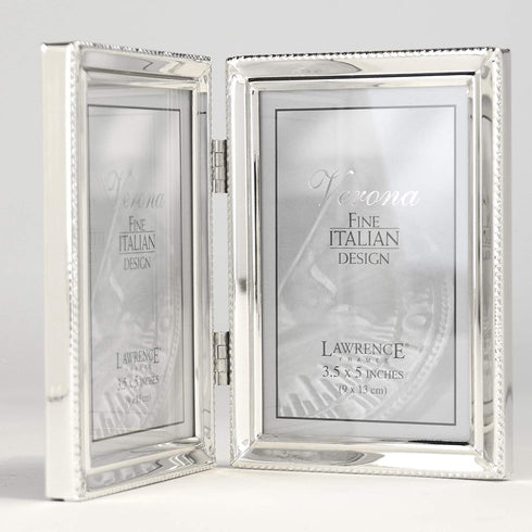 Lawrence Frames 11635D Lawrence Metals Frame, 3.5x5 Double, Silver