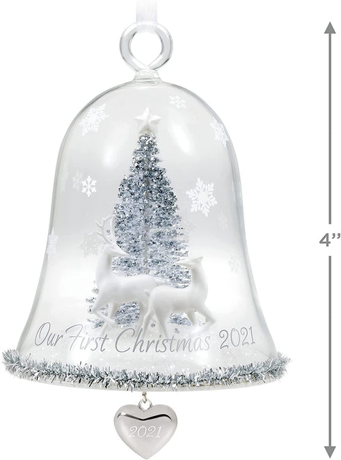 Hallmark Keepsake Christmas Ornament, Year Dated 2021, Our First Christmas Cloche