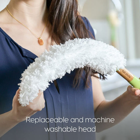 Full Circle - FC14603W Dust Whisperer Washable Microfiber Duster with Replaceable Head, White