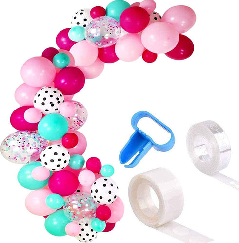 128 Pieces Surprise Party Balloons Garland Arch Kit Decorations Supplies - 12" 5" Rose Red Pink Blue White Polka Dots Latex Balloon Confetti Balloons for Kids Baby Shower Girls Boys LOL Birthday Party