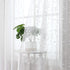Tollpiz Leaves Short Sheer Curtains White Leaf Embroidery Bedroom Curtain Rod Pocket Voile Faux Linen Embroidered Leaves Curtains for Living Room, 54 x 45 inches Long, Set of 2 Panels