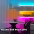 PHOPOLLO Led Lights 50ft for Bedroom Smart Work with Music sync Color Changing Led Tape 24 Key Remote Flexible 5050 Led Ribbon