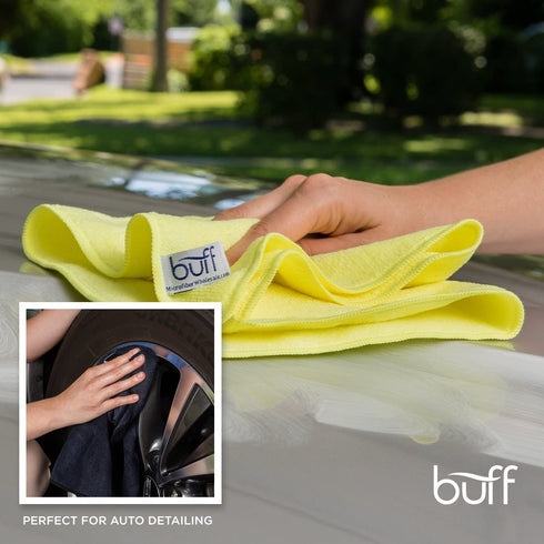 16" x 16" Buff Pro Multi Surface Microfiber Towels (Pink, Purple, Blue)