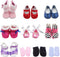 SOTOGO 7 Pairs of 18 Inch Doll Shoes and 3 Pairs of Socks Fits for American 18 Inch Doll Include Boots Leather Shoes Sneakers