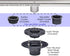 Shower Drain Base with Adjustable Ring + Rubber Coupler for Linear Shower Drain Installation