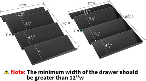QIZENME Spice Rack, Spice Drawer Organizer for Kitchen Drawer Cabinets- Adjustable 4 Slanted Tier Spice Storage Organizer Insert for Drawer Kitchen, Expands 12"to 24", Black