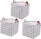 Kingrol 3 Pack Storage Baskets, Large Collapsible Storage Bins with Handles for Closet Shelves Organizer, Decorative Baskets for Home, Office, Nursery, Laundry