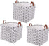 Kingrol 3 Pack Storage Baskets, Large Collapsible Storage Bins with Handles for Closet Shelves Organizer, Decorative Baskets for Home, Office, Nursery, Laundry