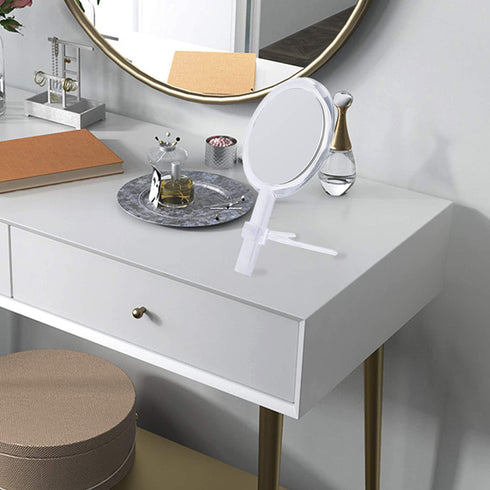 Handheld Mirror with Handle Double Sided, 1x/15x Magnifying Hand Mirror for Women, Hand Held Mirror with Adjustable Stand, 6"