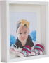 BD ART 9x9 (23 x 23 x 4.7 cm) White Shadow Box 3D Square Picture Frame with Mat for 5x5 inch Photo, Glass Front