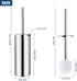 Gricol Toilet Brush and Holder, 304 Stainless Steel Freestanding Long Handle 2 Toilet Brush Head Toilet Bowl for Bathroom