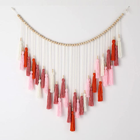 SOONOW Boho Wall Decor Large Macrame Tassel Wall Hanging for Nursery Bedroom Decor