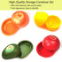 Avocado Lemon Tomato and Onion Shape Savers 4-piece Bundle Reusable Fruit and Vegetable Storage Box Keeper Holder For Fridge BPA Free Plastic Garlic Crisper Containers€¦