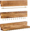 Jewelry Organizer Wall Mounted Set of 3, Wood Hanging Jewelry Organizer Holder with Removable Bracelet Rod and 24 Hooks, Display for Hanging Rings, Earrings, Necklace Holder (Rustic brown)€¦