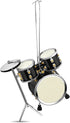 Broadway Gifts 3.2" Black Wood and Brass Drum Set Ornament Decoration