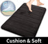 Yimobra Memory Foam Bath Mat Large Size 31.5 by 19.8 Inches, Soft and Comfortable, Super Water Absorption, Non-Slip, Thick, Machine Wash, Easier to Dry Bathroom Floor Rug, Black
