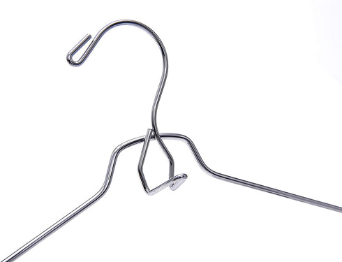 6 Quality Add-On Skirt Blouse Hanger Heavy-Duty Add-On Skirt Hangers with Clips, Multi Stackable Add on Hangers, Adjustable Wide Clip Pants Hanger, Chrome (Skirt Hanger - Wide Clips, 6)