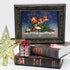 Wondise Christmas Musical Snow Globe Lantern with 6 Hour Timer, Battery and USB Powered Photo Frame Lighted Snow Globe Glitters Swirling Festival Home Decor(Santa Claus and Sleigh)